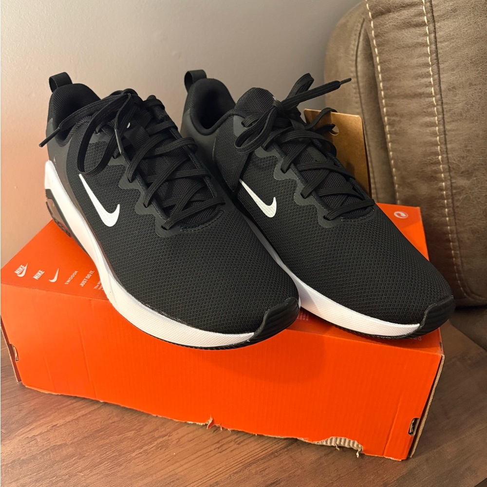 Nike Black Mesh Athletic Shoes with White Accents